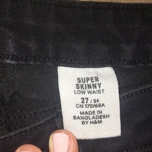 H&M black super skinny jeans
